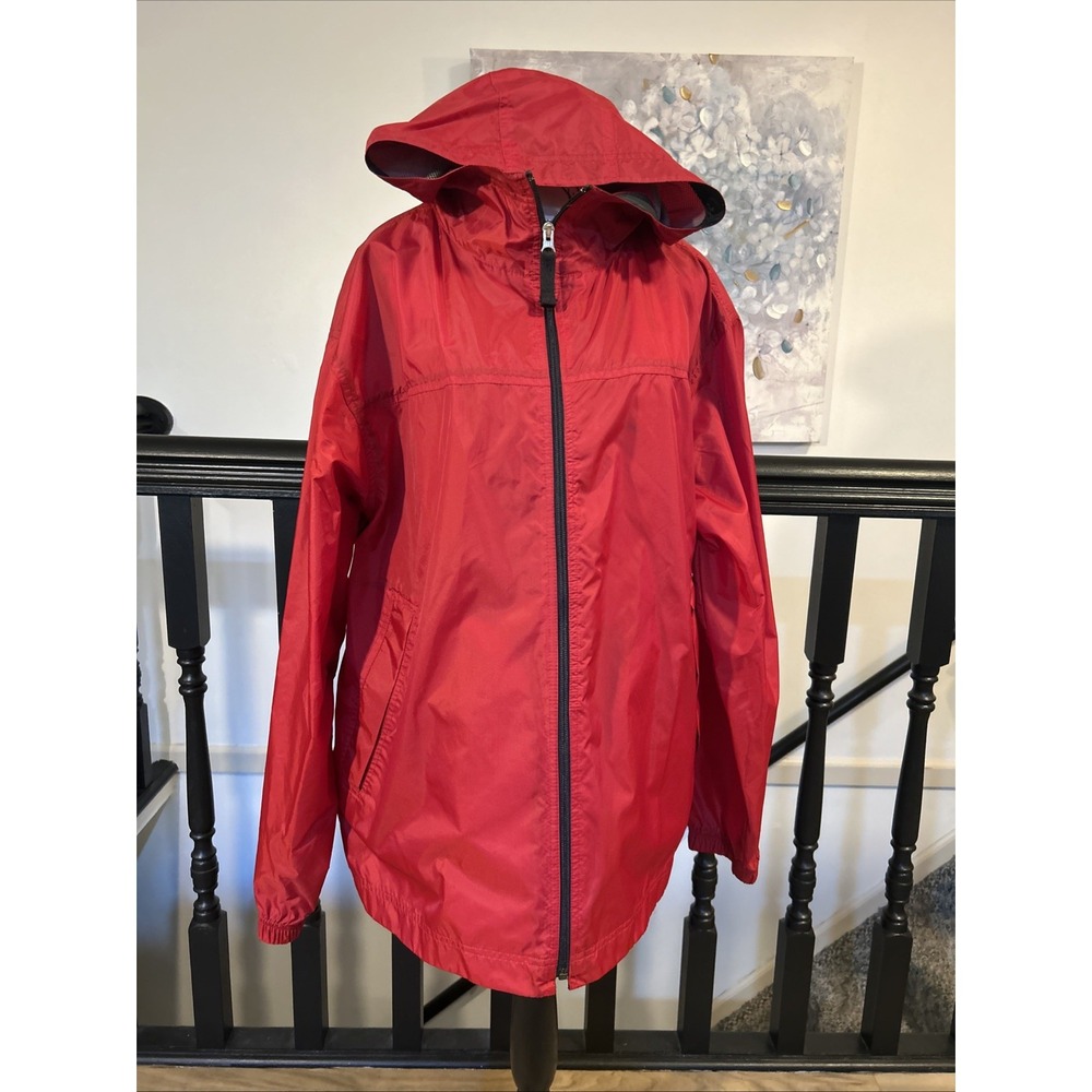 Men's red Gap hooded windbreaker jacket size L full zip